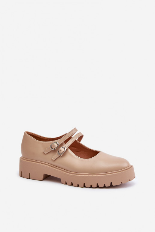 Femminile scarpe con strisce beige Rialuna