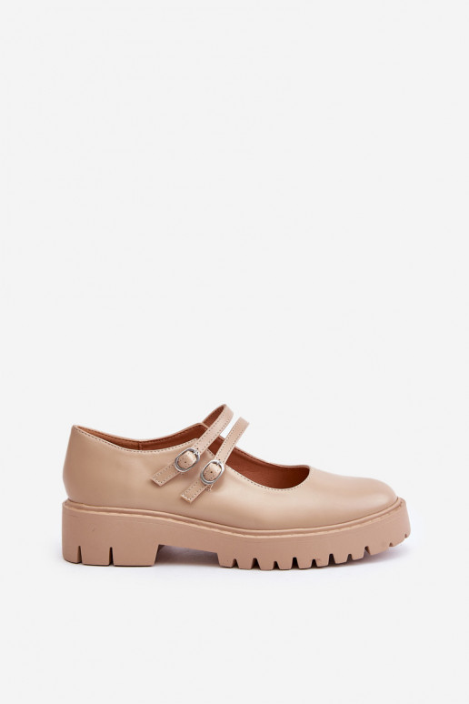 Femminile scarpe con strisce beige Rialuna