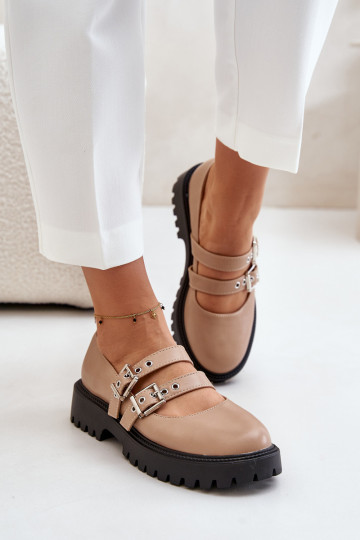 scarpe Femminile con strisce Eko Pelle beige Terione 2