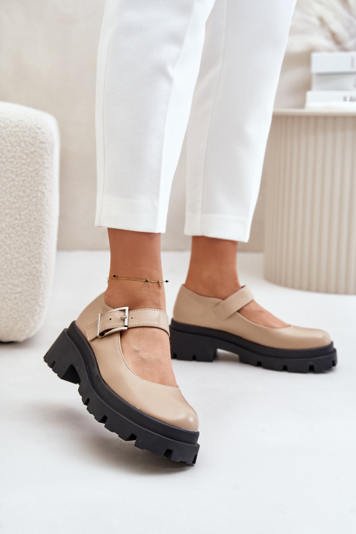 scarpe Femminile con fibbie beige Plikuria scarpe Femminile con fibbie beige Plikuria