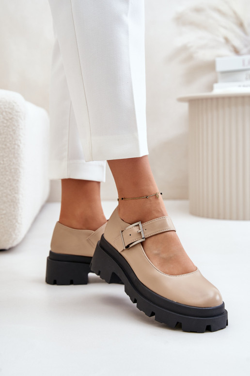 scarpe Femminile con fibbie beige Plikuria scarpe Femminile con fibbie beige Plikuria