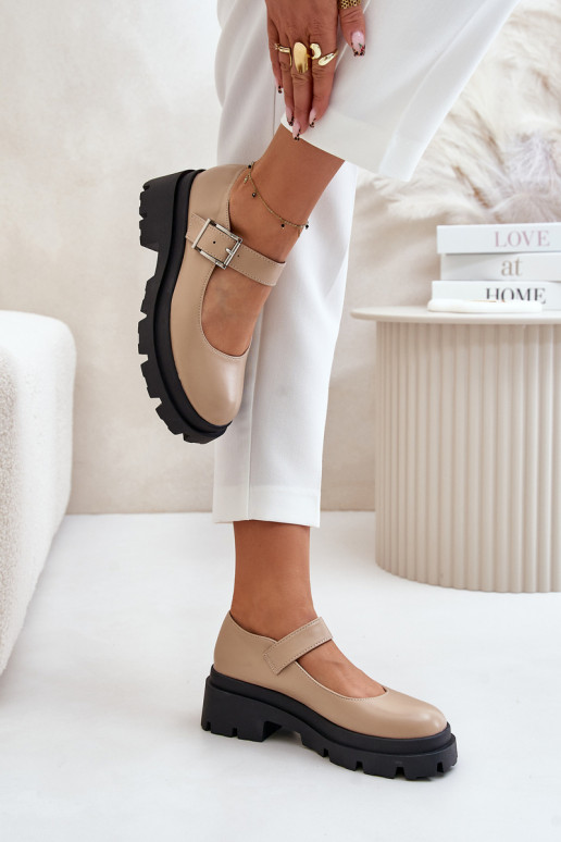 scarpe Femminile con fibbie beige Plikuria scarpe Femminile con fibbie beige Plikuria