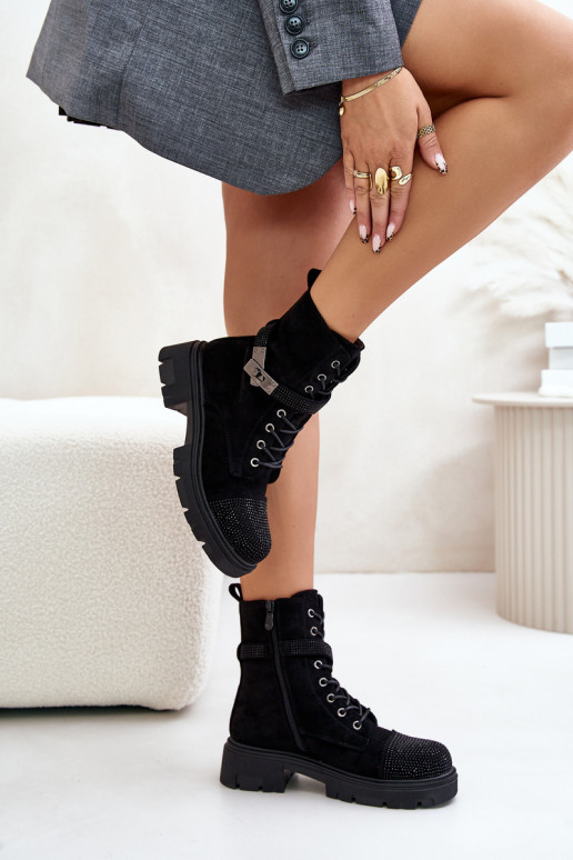 riscaldamento Stivaletti da lavoro Con decorazione S.Barski HY42-281 colore nero