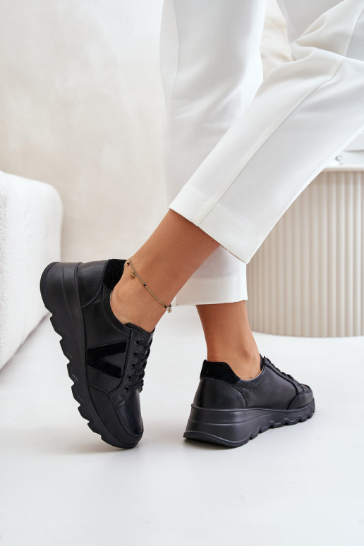 Pelle scarpe da ginnastica Femminile Vinceza 7918 colore nero Pelle scarpe da ginnastica Femminile Vinceza 7918 colore nero