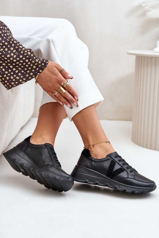 Pelle scarpe da ginnastica Femminile Vinceza 7918 colore nero Pelle scarpe da ginnastica Femminile Vinceza 7918 colore nero