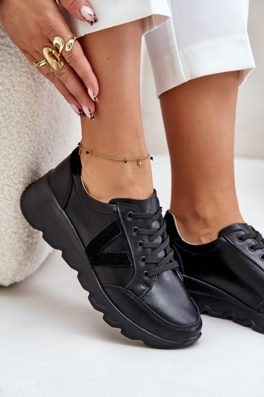 Pelle scarpe da ginnastica Femminile Vinceza 7918 colore nero Pelle scarpe da ginnastica Femminile Vinceza 7918 colore nero