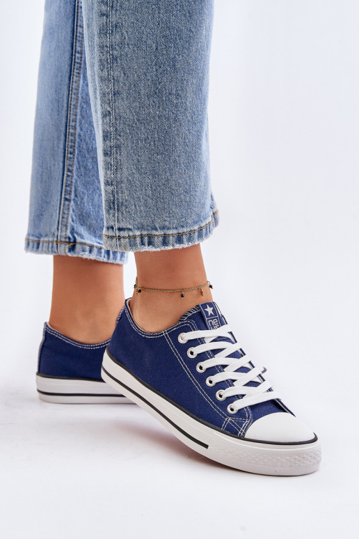 Scarpe da donna per il tempo libero, modello classico, colore blu scuro Ecoma