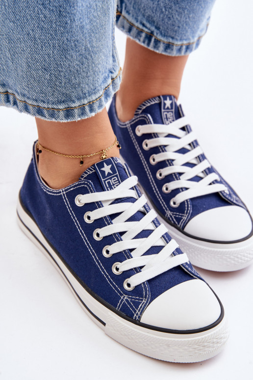 Scarpe da donna per il tempo libero, modello classico, colore blu scuro Ecoma