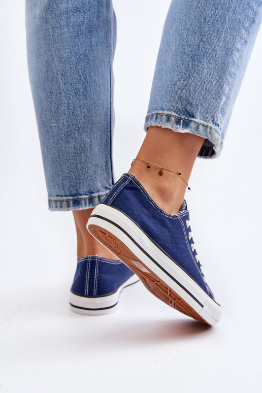 Scarpe da donna per il tempo libero, modello classico, colore blu scuro Ecoma