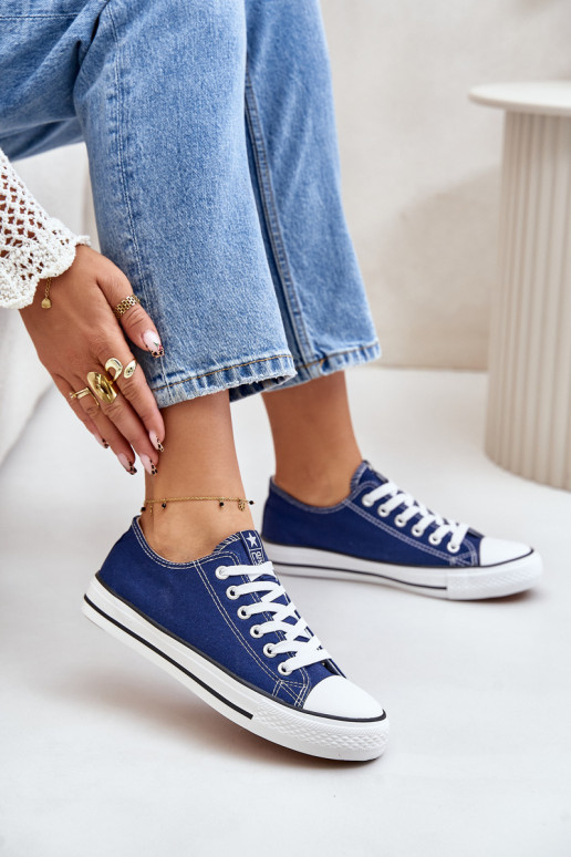 Scarpe da donna per il tempo libero, modello classico, colore blu scuro Ecoma
