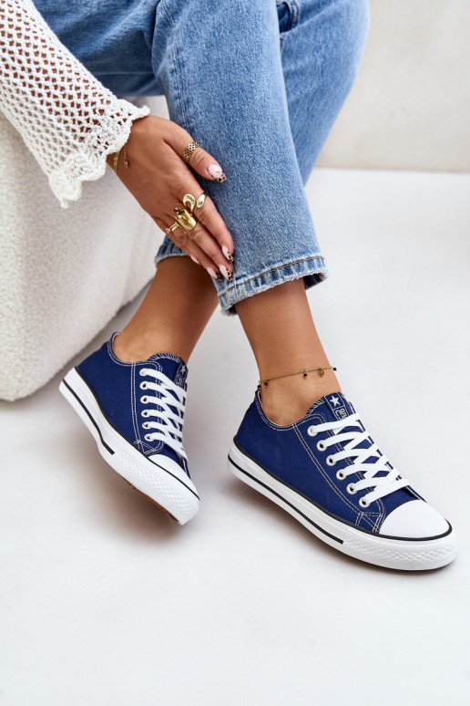 Scarpe da donna per il tempo libero, modello classico, colore blu scuro Ecoma