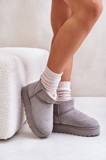 doposci da donna con plateau per scaldare con interno in pelliccia colore grigio Xamella