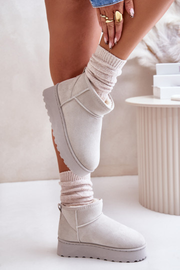 doposci da donna con plateau per scaldare con interno in pelliccia colore grigio Xamella