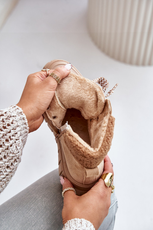 Femminile riscaldamento Stivali scarpe con una piattaforma colore marrone Alcyhen