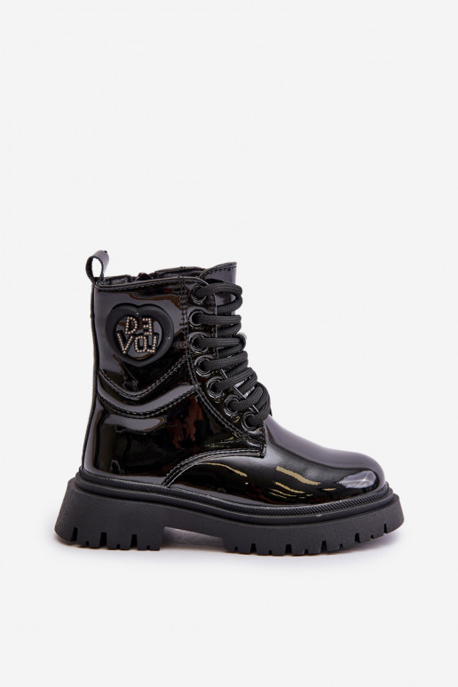 con effetto vernice Stivali Infantile riscaldamento con pelliccia all interno Al Castello colore nero Evaliraea con effetto vernice Stivali Infantile riscaldamento con pelliccia all interno Al Castello colore nero Evaliraea