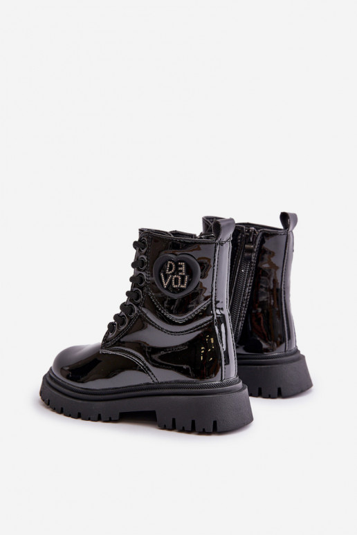 con effetto vernice Stivali Infantile riscaldamento con pelliccia all interno Al Castello colore nero Evaliraea con effetto vernice Stivali Infantile riscaldamento con pelliccia all interno Al Castello colore nero Evaliraea