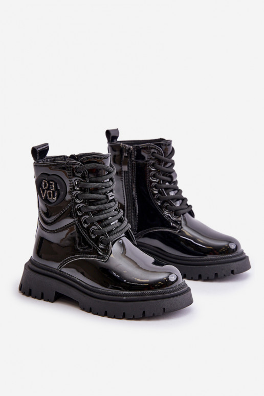 con effetto vernice Stivali Infantile riscaldamento con pelliccia all interno Al Castello colore nero Evaliraea con effetto vernice Stivali Infantile riscaldamento con pelliccia all interno Al Castello colore nero Evaliraea