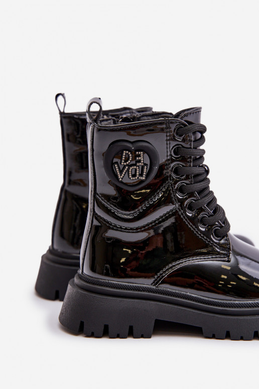 con effetto vernice Stivali Infantile riscaldamento con pelliccia all interno Al Castello colore nero Evaliraea con effetto vernice Stivali Infantile riscaldamento con pelliccia all interno Al Castello colore nero Evaliraea