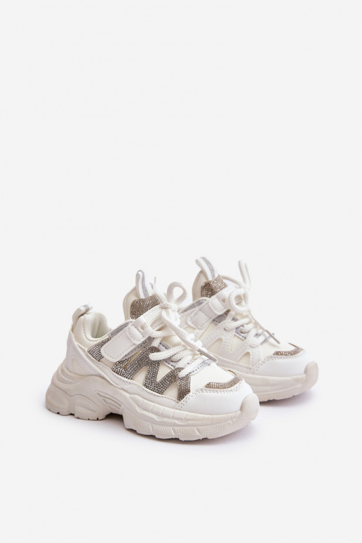 Scarpe modello sneakers Infantile con gli occhi scintillanti Colore bianco Rianalla