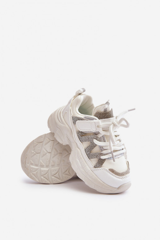 Scarpe modello sneakers Infantile con gli occhi scintillanti Colore bianco Rianalla