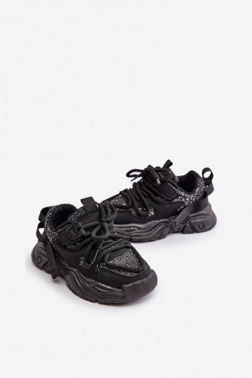 Scarpe modello sneakers Infantile Ozdobione Cekinami colore nero Liatoma Scarpe modello sneakers Infantile Ozdobione Cekinami colore nero Liatoma