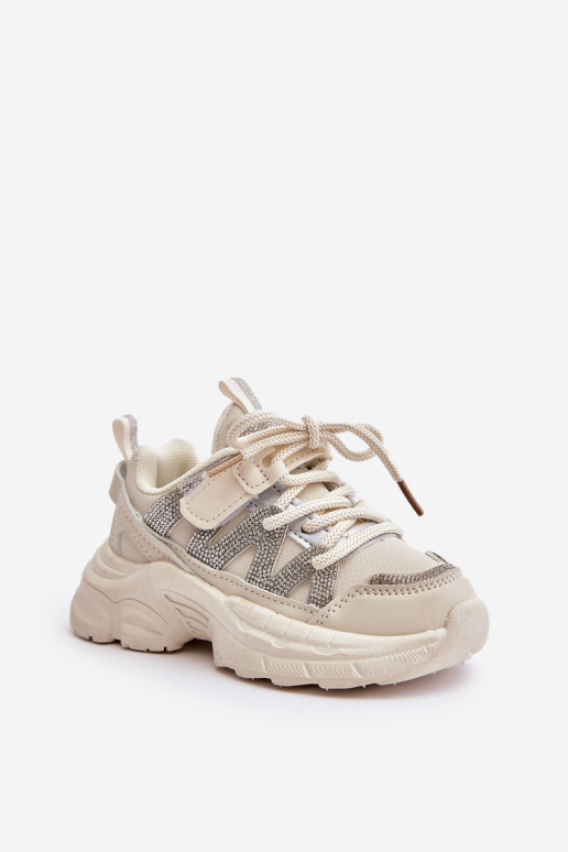 Scarpe modello sneakers Infantile con gli occhi scintillanti beige Rianalla Scarpe modello sneakers Infantile con gli occhi scintillanti beige Rianalla