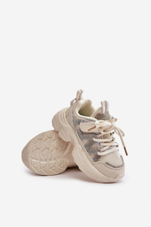 Scarpe modello sneakers Infantile con gli occhi scintillanti beige Rianalla Scarpe modello sneakers Infantile con gli occhi scintillanti beige Rianalla