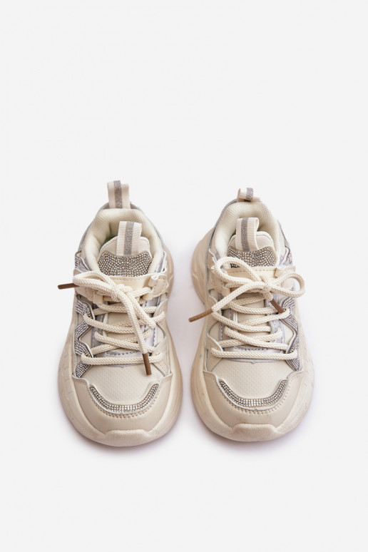 Scarpe modello sneakers Infantile con gli occhi scintillanti beige Rianalla Scarpe modello sneakers Infantile con gli occhi scintillanti beige Rianalla
