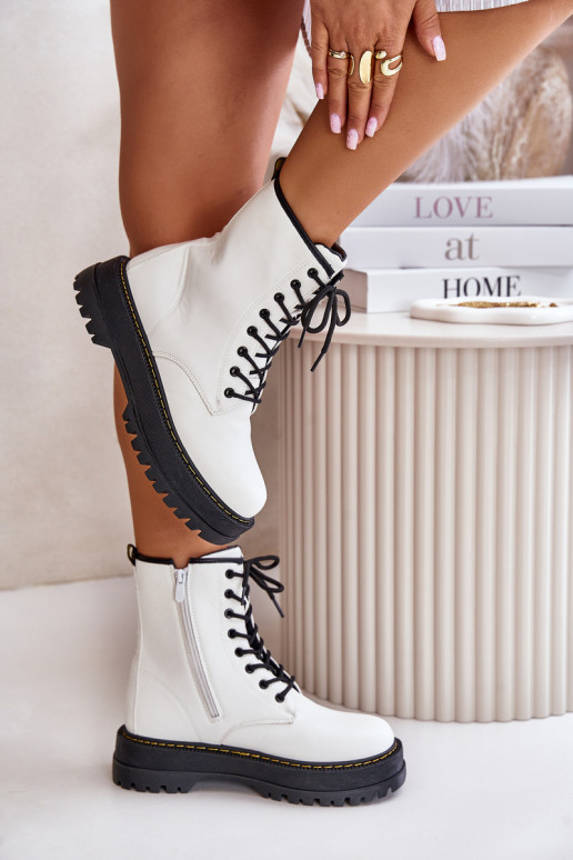 riscaldamento Stivaletti da lavoro z Eko Skóry Al Castello Colore bianco Abilitatoleli