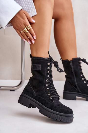 Stivaletti da lavoro Femminile Al Castello Z in ecopelle scamosciatau colore nero Savalann