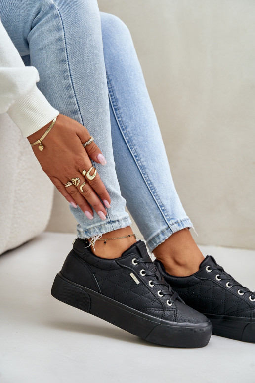 Scarpe per il tempo libero con una piattaforma riscaldamento Big Star OO274A465 colore nero