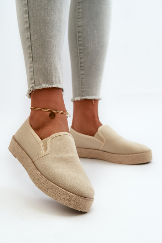 Espadrillas con plateau beige Naloenma