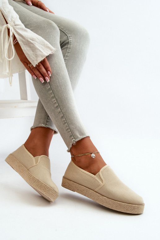 Espadrillas con plateau beige Naloenma