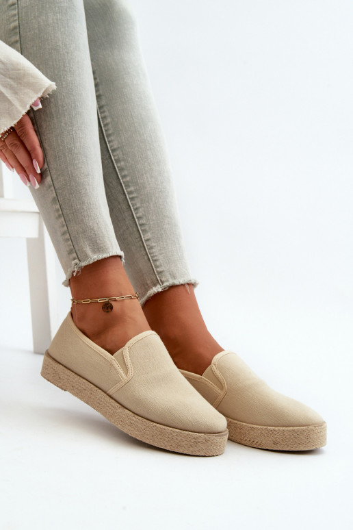 Espadrillas con plateau beige Naloenma