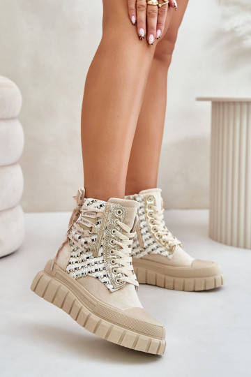 scarpe per il tempo libero con suola Femminile con una piattaforma colore avorio Kernia 2