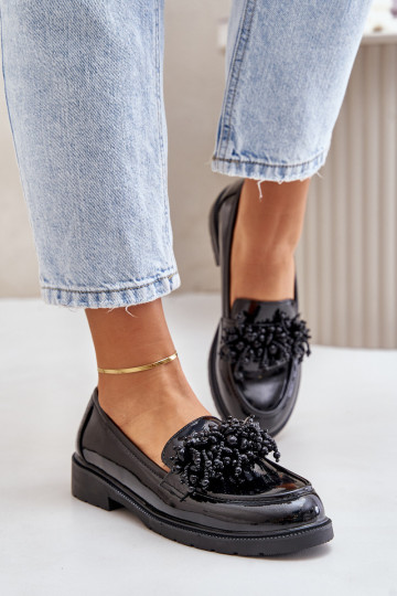 Femminile Mocassini con effetto vernice S.Barski HY369A colore nero