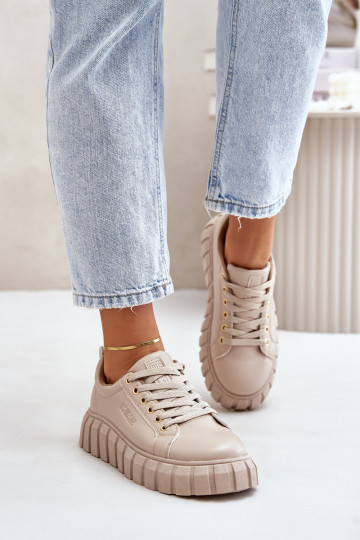 riscaldamento Scarpe modello sneakers Femminile Big Star MM274618 beige