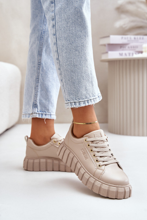 riscaldamento Scarpe modello sneakers Femminile Big Star MM274618 beige