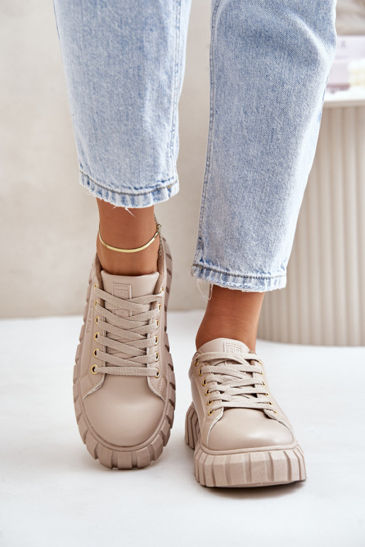 riscaldamento Scarpe modello sneakers Femminile Big Star MM274618 beige