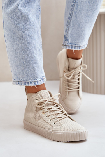 riscaldamento Velluto Scarpe per il tempo libero Big Star OO274771 Hi-Poly System beige