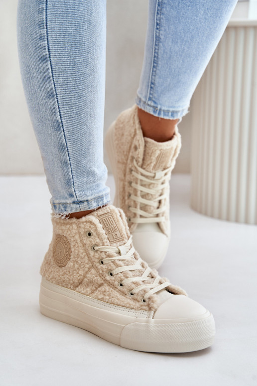 riscaldamento Scarpe per il tempo libero con una pelliccia Typu Baranek Big Star OO274A444 beige