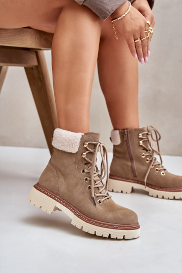 riscaldamento scarpe Stivali da donna Al Castello colore kaki Ferelia