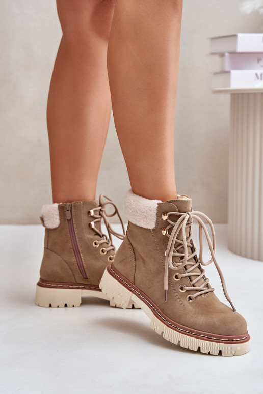 riscaldamento scarpe Stivali da donna Al Castello colore kaki Ferelia