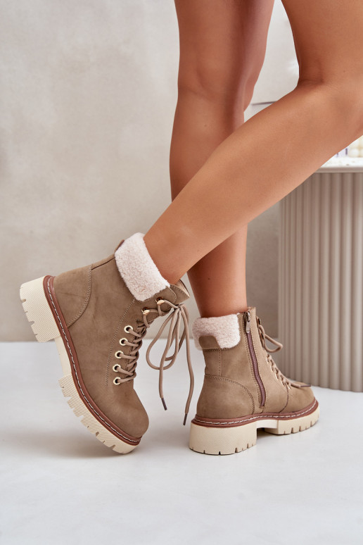 riscaldamento scarpe Stivali da donna Al Castello colore kaki Ferelia