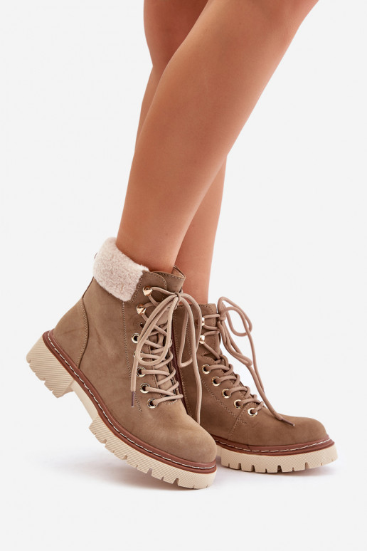 riscaldamento scarpe Stivali da donna Al Castello colore kaki Ferelia