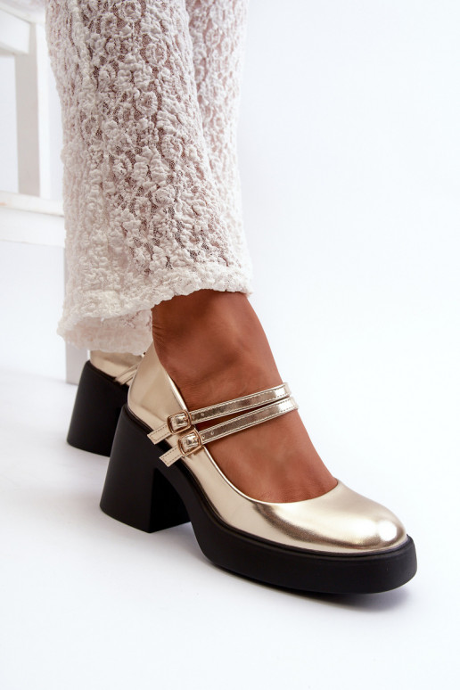 Scarpe con tacco largo in pelle...