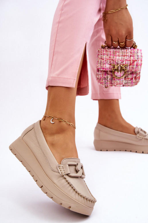 Mocassini con plateau e ornamenti in...