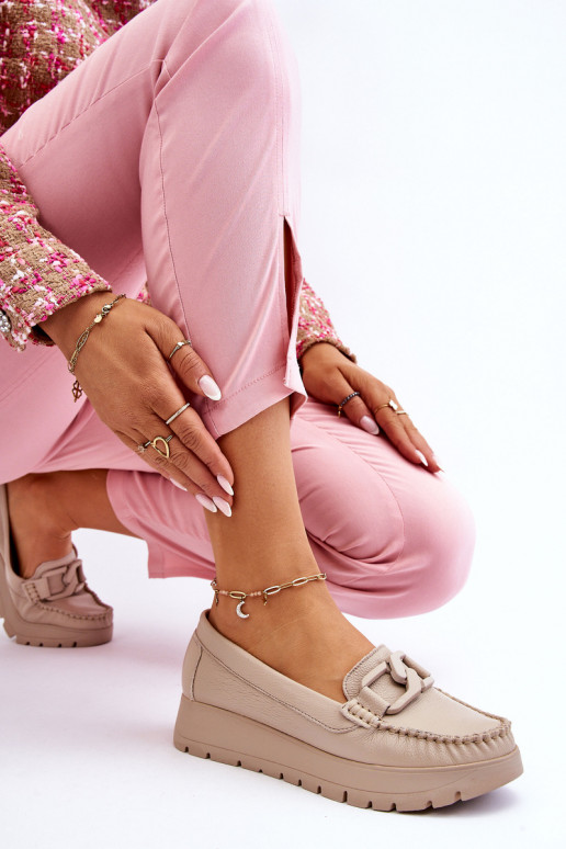 Mocassini con plateau e ornamenti in...