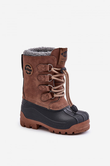 Stivali da neve caldi per bambini con chiusura a strappo Lee Cooper LCJ-24-44-2842K marrone