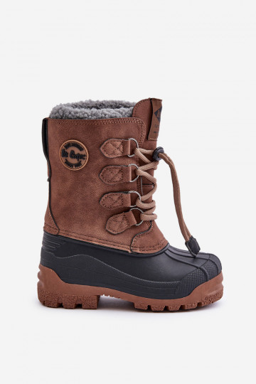 Stivali da neve caldi per bambini con chiusura a strappo Lee Cooper LCJ-24-44-2842K marrone 2